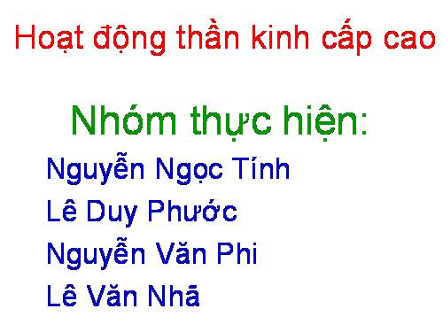 Bài 53. Hoạt động thần kinh cấp cao ở người