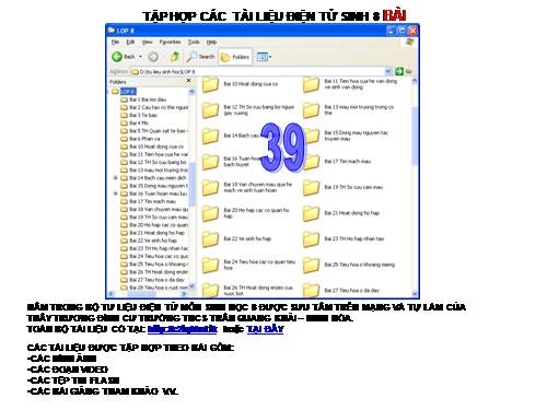 TẬP HỢP TƯ LIỆU SINH 8 BÀI 39