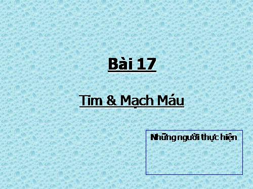 Bài 17. Tim và mạch máu