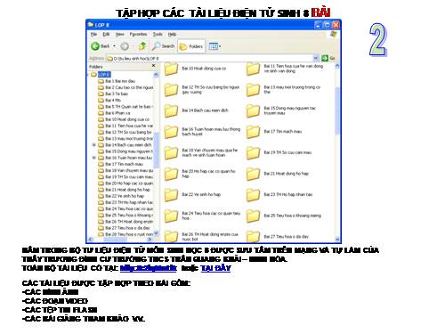 TẬP HỢP TƯ LIỆU SINH 8 BÀI 2