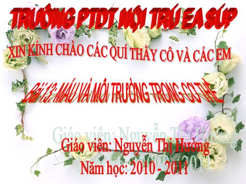 Bài 13. Máu và môi trường trong cơ thể