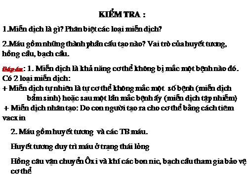 Bài 15. Đông máu và nguyên tắc truyền máu