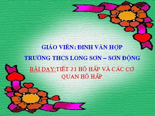 Bài 20. Hô hấp và các cơ quan hô hấp