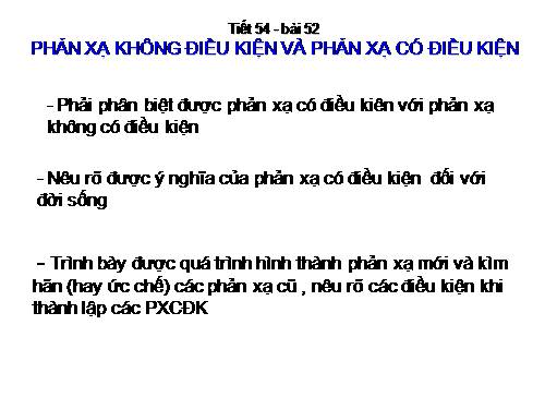 Bài 52. Phản xạ không điều kiện và phản xạ có điều kiện