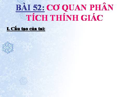 Bài 51. Cơ quan phân tích thính giác