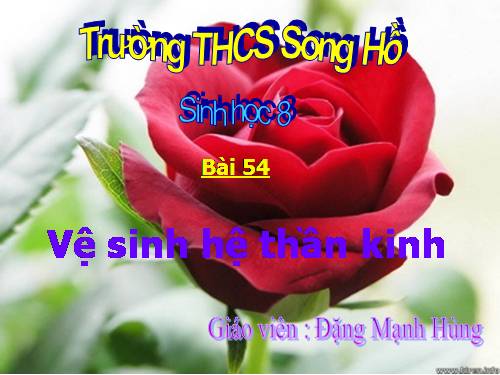 Bài 54. Vệ sinh hệ thần kinh