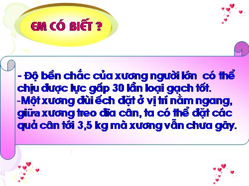 Bài 8. Cấu tạo và tính chất của xương