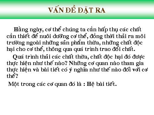 Bài 38. Bài tiết và cấu tạo hệ bài tiết nước tiểu