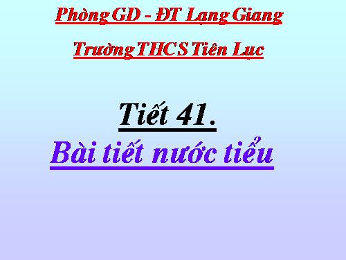 Bài 39. Bài tiết nước tiểu