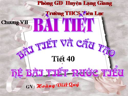 Bài 38. Bài tiết và cấu tạo hệ bài tiết nước tiểu