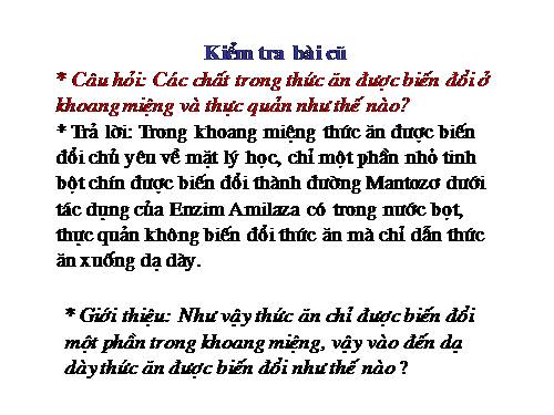 Bài 27. Tiêu hóa ở dạ dày