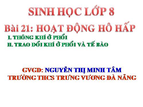 Bài 21. Hoạt động hô hấp