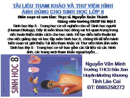 Hình ảnh sinh học 8 đầy đủ Bản Xen Lào Cai