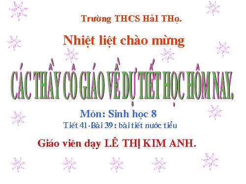 Bài 39. Bài tiết nước tiểu