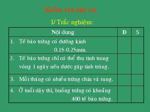 Bài 62. Thụ tinh, thụ thai và phát triển của thai