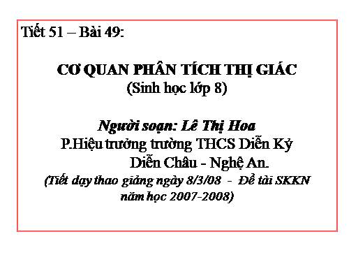 Bài 49. Cơ quan phân tích thị giác