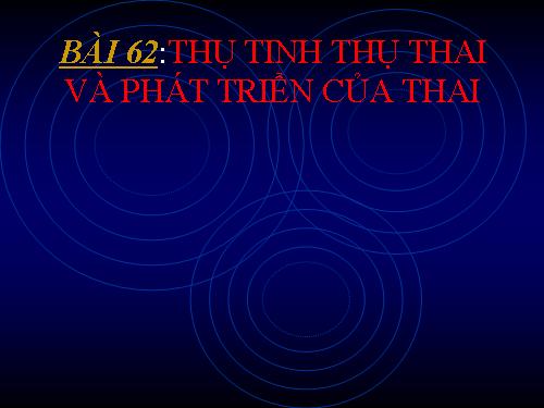 Bài 62. Thụ tinh, thụ thai và phát triển của thai