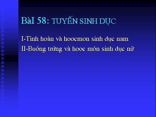 Bài 58. Tuyến sinh dục