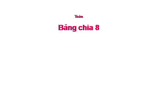 Bảng chia 8