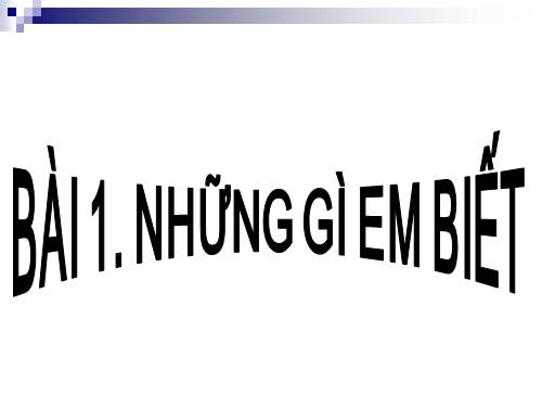 Chương I. Bài 1. Những gì em đã biết