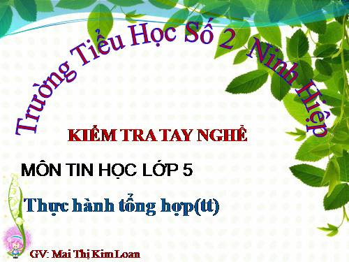 Chương II. Bài 5. Thực hành tổng hợp