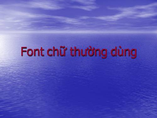 font thường dùng