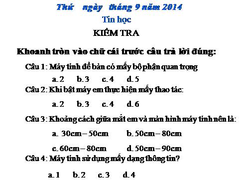 giáo án điện tử tin lớp 3 T1-T13