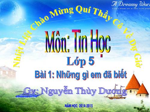 Chương II. Bài 1. Những gì em đã biết