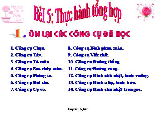 Chương II. Bài 5. Thực hành tổng hợp