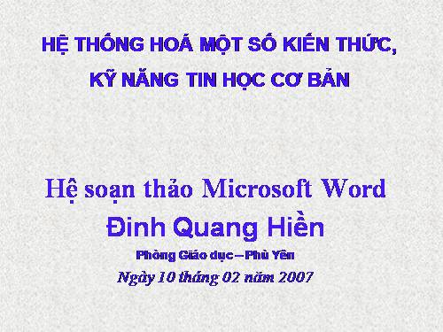 Bài giảng Word, Excel 2003_1