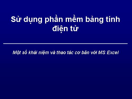 Giới thiệu Excel 2