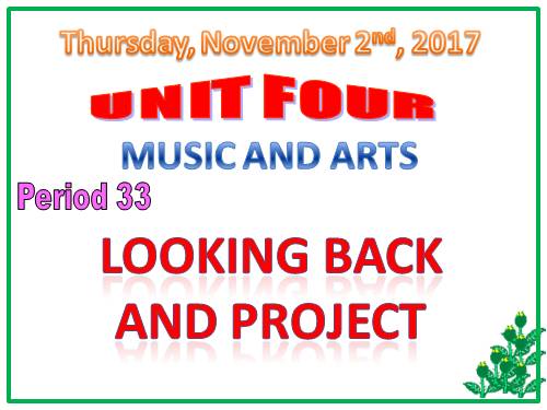 Unit 04. Music and Arts. Lesson 7. Looking back & project