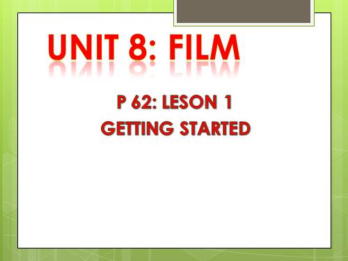 Unit 08. Films. Lesson 1. Getting started