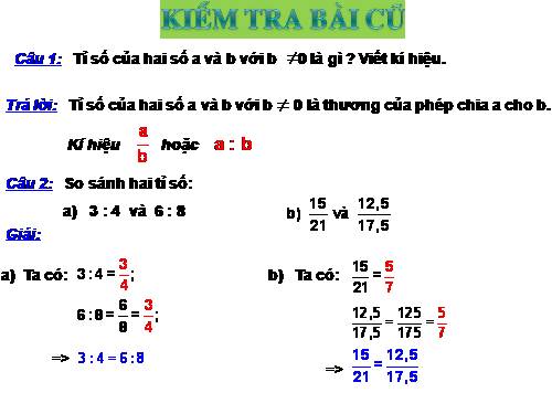 Chương I. §7. Tỉ lệ thức