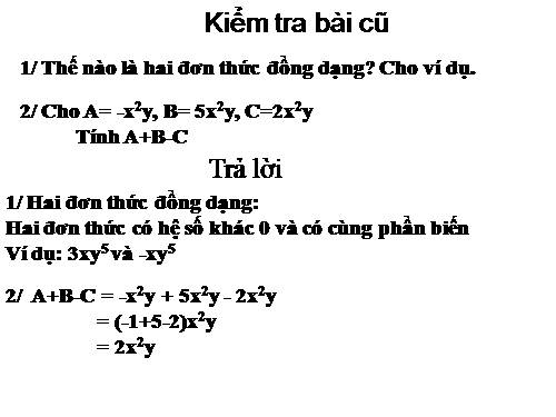 Chương IV. §5. Đa thức