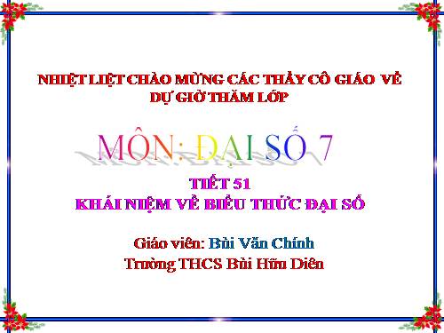 Chương IV. §1. Khái niệm về biểu thức đại số