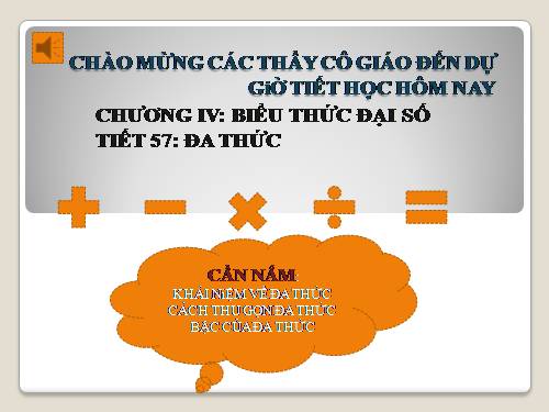 Chương IV. §5. Đa thức