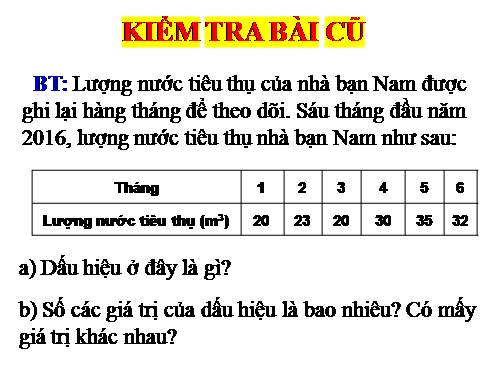 Chương III. §2. Bảng tần số các giá trị của dấu hiệu