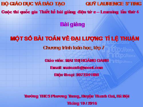 Chương II. §2. Một số bài toán về đại lượng tỉ lệ thuận