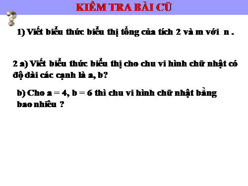 Chương IV. §2. Giá trị của một biểu thức đại số