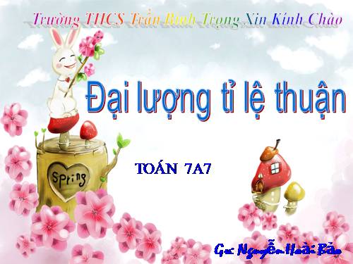 Chương II. §2. Một số bài toán về đại lượng tỉ lệ thuận