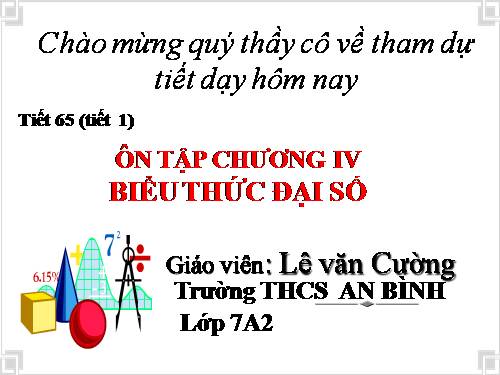 Ôn tập Chương IV. Biểu thức đại số