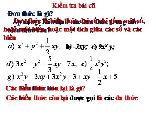 Chương IV. §5. Đa thức