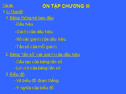 ôn tâp chương 3 .Đại số 7- tiết 49