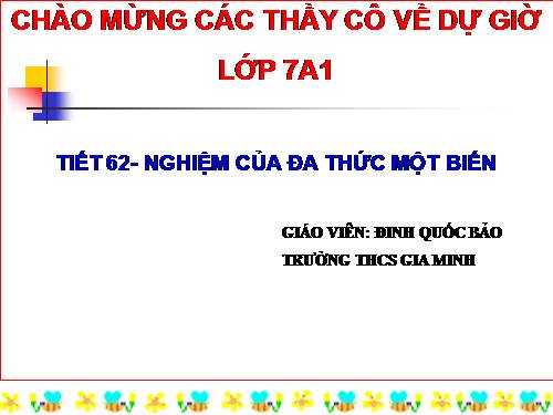 Chương IV. §9. Nghiệm của đa thức một biến