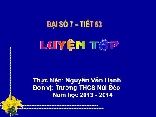 Các bài Luyện tập