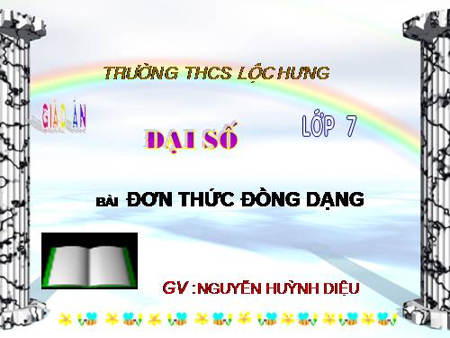 Chương IV. §4. Đơn thức đồng dạng