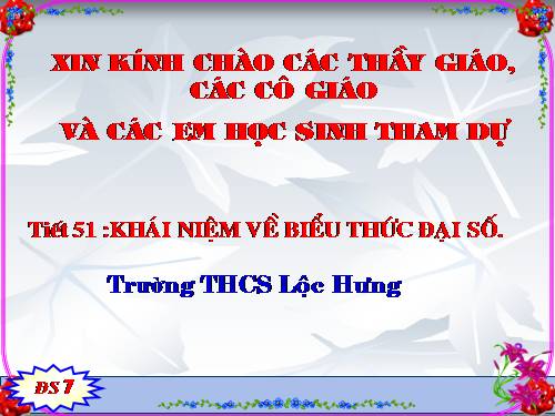 Chương IV. §1. Khái niệm về biểu thức đại số