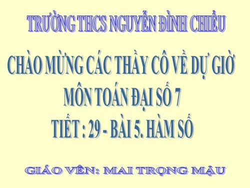 Chương II. §5. Hàm số