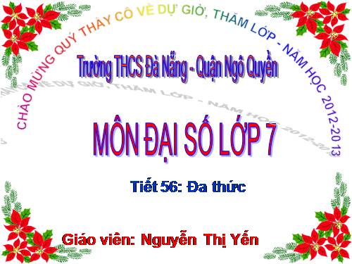 Chương IV. §5. Đa thức